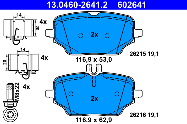 Klocki hamulcowe ATE 13.0460-2641 0004204202 MERCEDES V167 GLE 18-21 tył