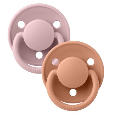 BIBS DE LUX 2-PACK PINK PLUM & PEACH Smoczek uspokajający silikonowy ONE SIZE