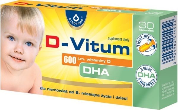 D-Vitum witamina D dla niemowląt 600 j.m. DHA  30 kapsułęk
