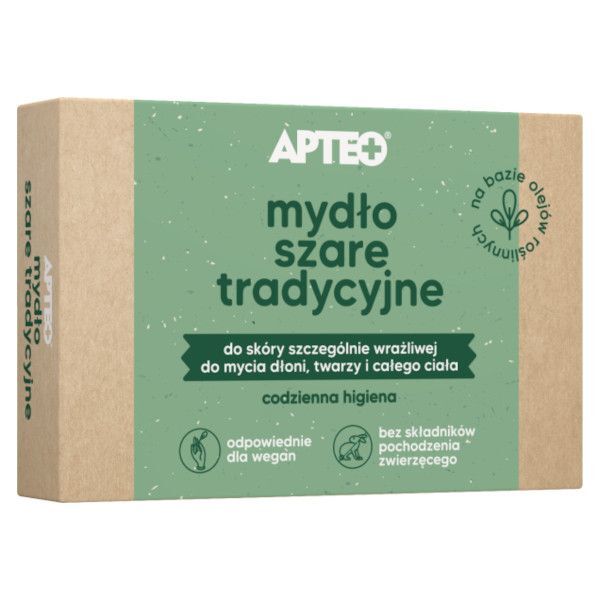 APTEO, Mydło szare tradycyjne, kostka, 100g