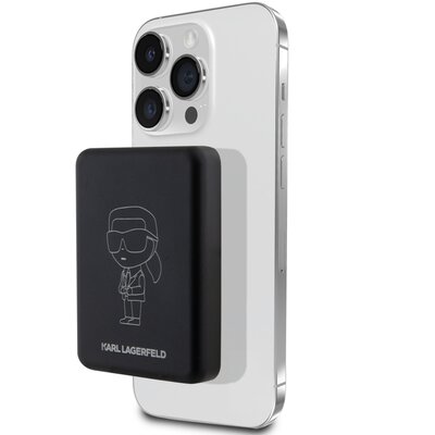 Karl Lagerfeld Powerbank indukcyjny KLPBM5KIOTTGK 5000mAh czarny/black NFT Outline Ikonik MagSafe