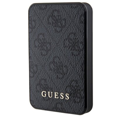 Guess Powerbank 15W GUPB5LP4GEGK 5000mAh czarny/black 4G Leather Metal Logo