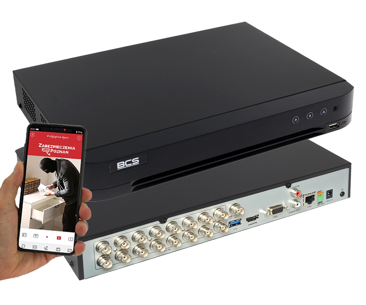 Rejestrator 16-kanałowy 5w1 BCS-V-XVR1601-Ai VIEW z zaawansowaną analityką do 6MPx