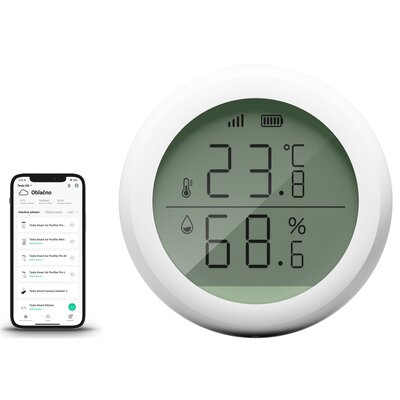 Tesla Smart Czujnik Temperatury i Wilgotności (ekran)