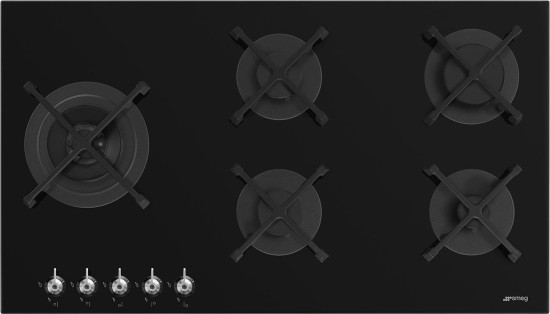 Фото - Варильна поверхня Smeg Płyta gazowa  PV395LN + PATELNA CKFF2401BLM I GARNEK CKFC2411BLM GRATI 