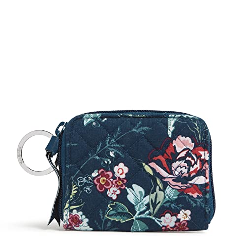 Vera Bradley Damski portfel z zamkiem błyskawicznym z ochroną RFID, bawełna z recyklingu, jeden rozmiar, Rose Toile - bawełna z recyklingu, Rozmiar Uniwersalny