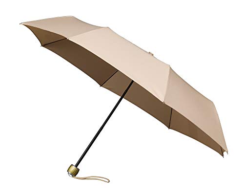 MiniMax parasol damski, składany i kompaktowy, beżowy – mały parasol 25 cm – lekki 300 g – idealny w podróży – duża ochrona o średnicy 1 m