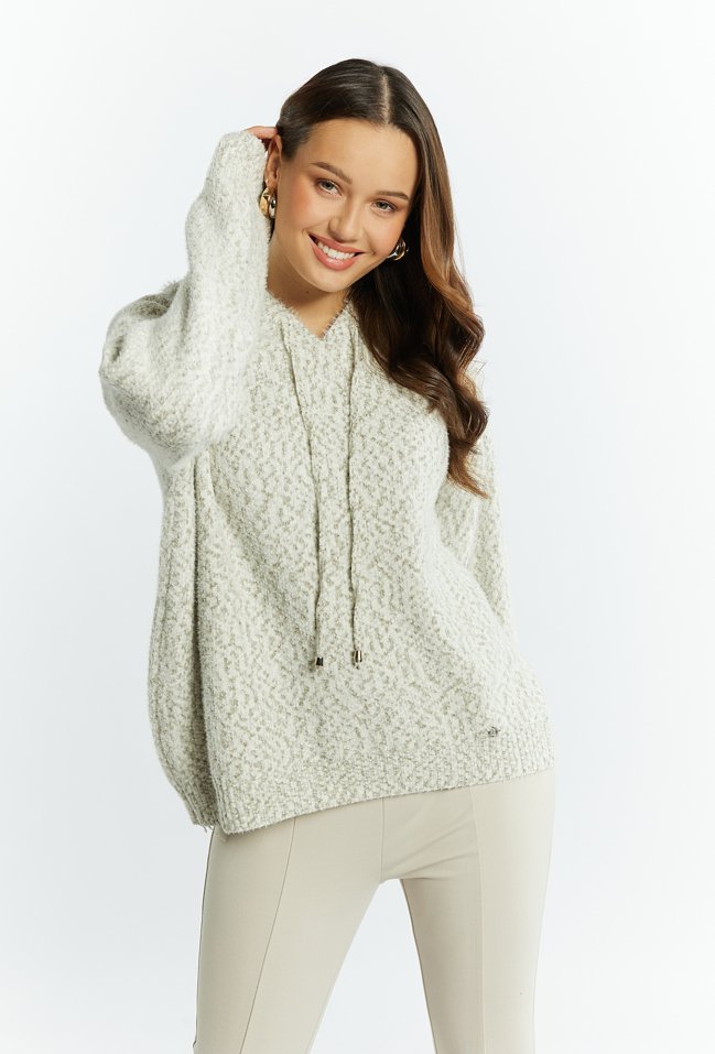 Sweter damski z kapturem - Monnari
