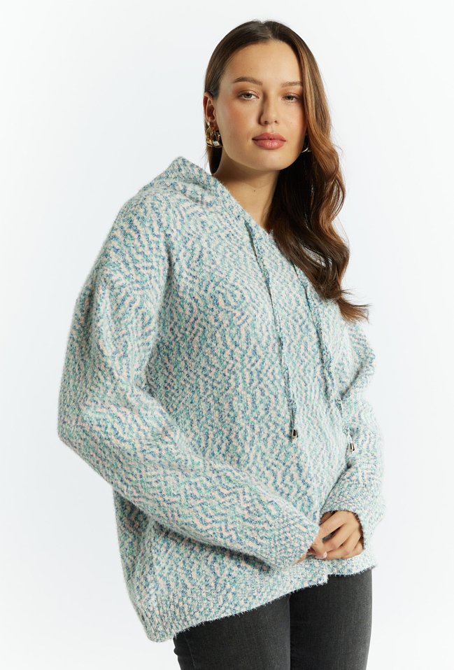 Sweter damski z kapturem - Monnari