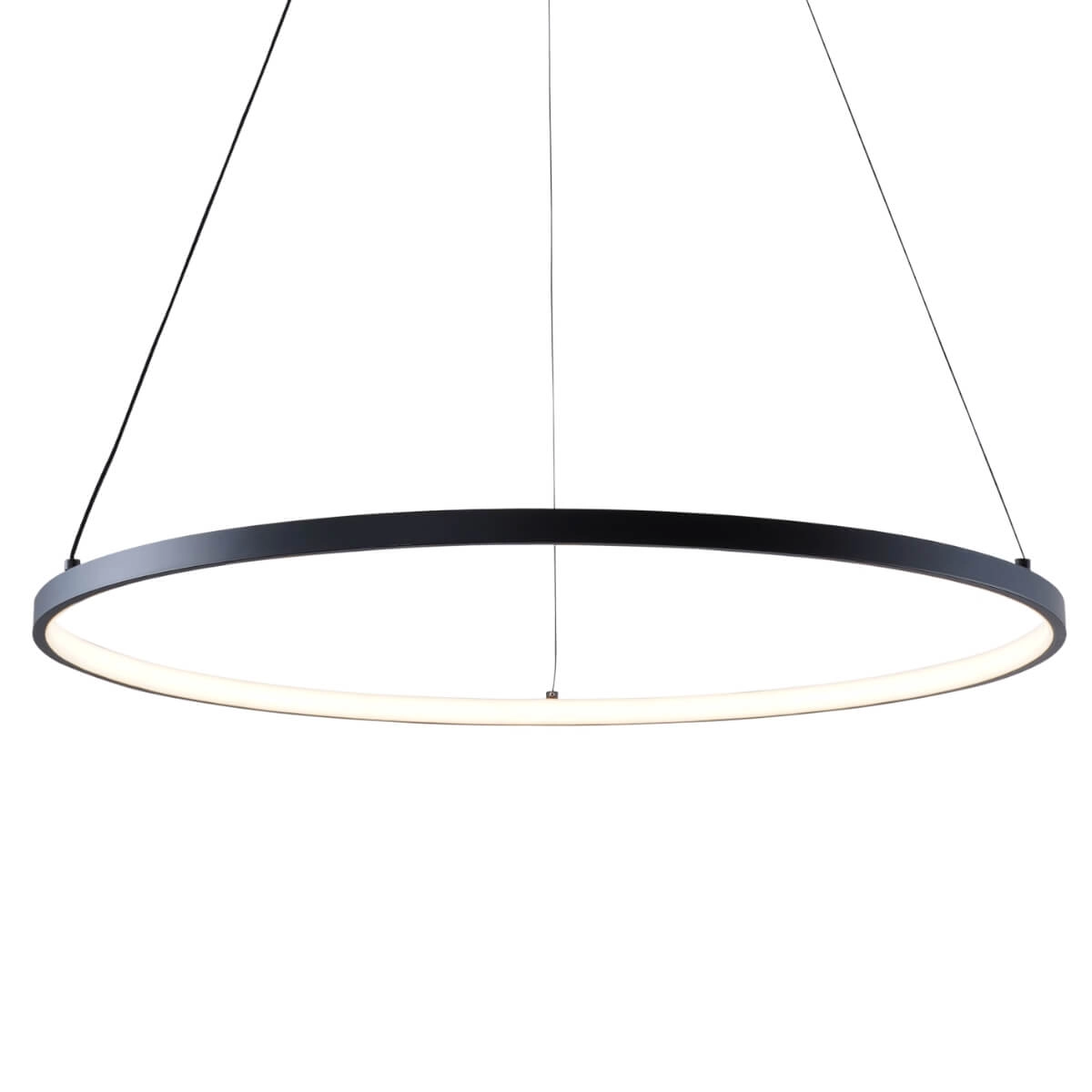 Czarna, geometryczna lampa wisząca ⌀60cm 2023201-BK60 z serii BRENO