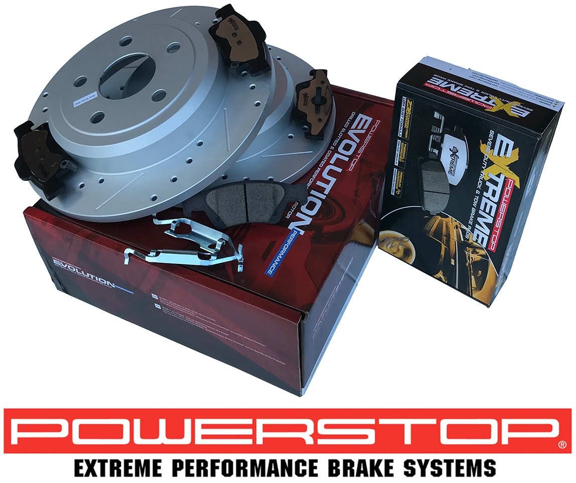 Tylne klocki Z36 + WIERCONE NACINANE NIE wentylowane tarcze hamulcowe POWERSTOP EVOLUTION Jeep Grand Cherokee 2011-