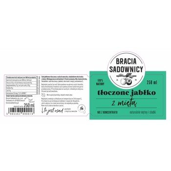 Bracia Sadownicy sok tłoczony 250 ml jabłko z miętą