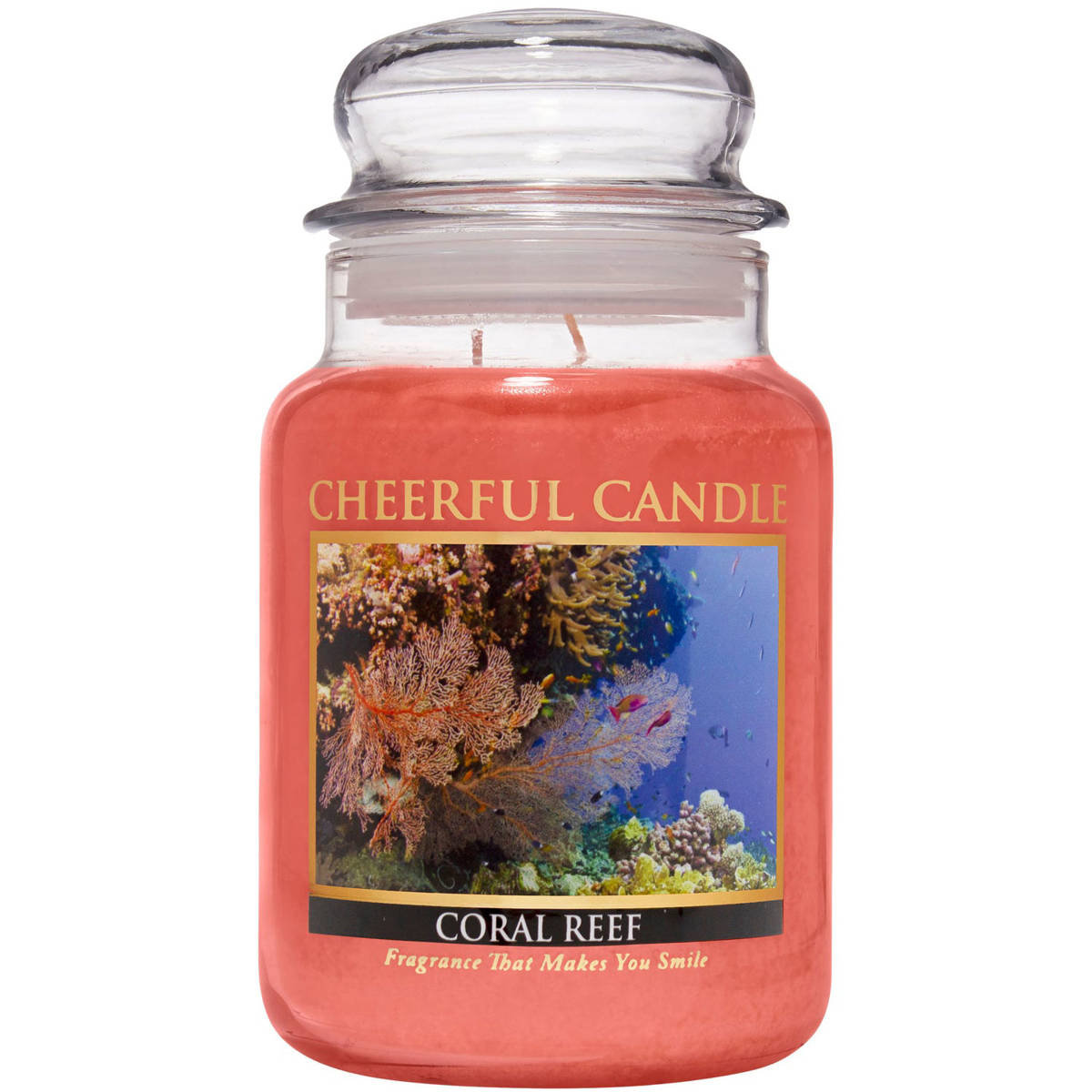 Cheerful Candle duża świeca zapachowa w szklanym słoju 2 knoty 24 oz 680 g - Coral Reef
