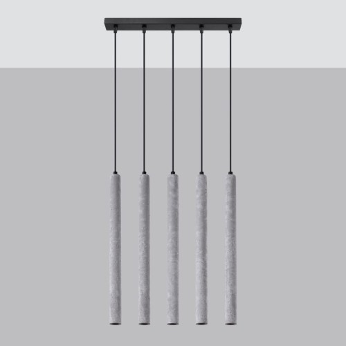 Pastelo lampa wisząca 5xG9 czarna/beton SL.1274