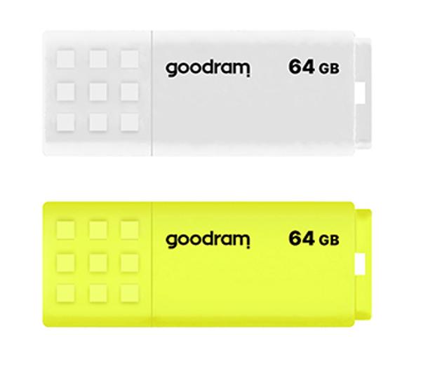 GoodRam UME2 Mix Dwupak 2x64GB USB 2.0  Biało-żółty UME2-0640MXR11-2P