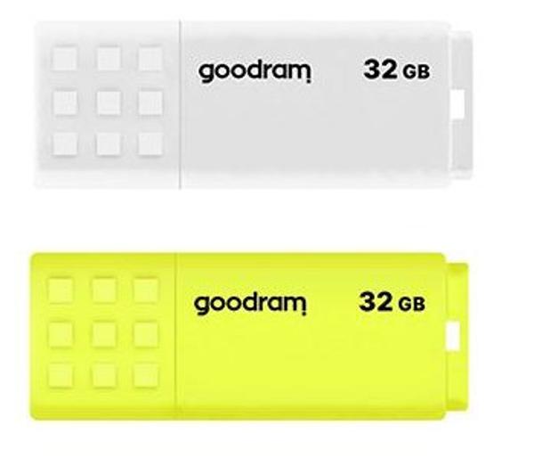 GoodRam UME2 Mix Dwupak 2x32GB USB 2.0  Biało-żółty UME2-0320MXR11-2P