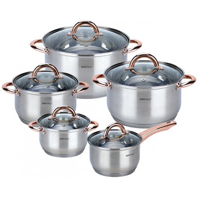 Garnki stalowe 10 ele. KINGHOFF Rosegold KH-1764