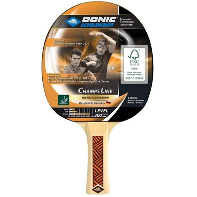 Donic Schildkröt rakietki do ping-ponga Champs 300, 705132 rakietka do tenisa stołowego, wielokolorowa, M 705132