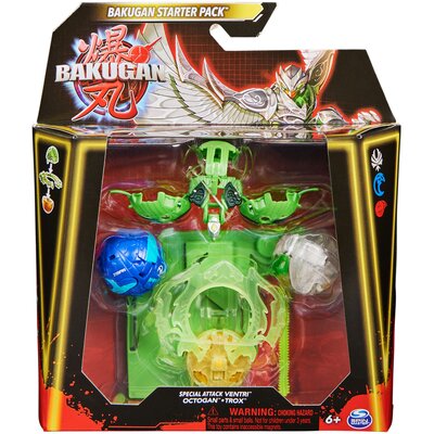Bakugan zestaw startowy Special Attack Ventri Octagon Trox 3 figurki
