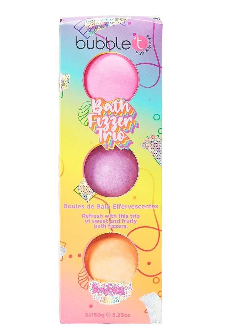 Bubble T Rainbow Bath Fizzers Trio XMASS 3x150g
