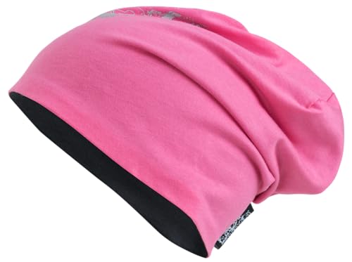 SafetyMaker (EE0V5) Safetymaker 4.0 dwustronna czapka beanie z odbiciem różowo-srebrna