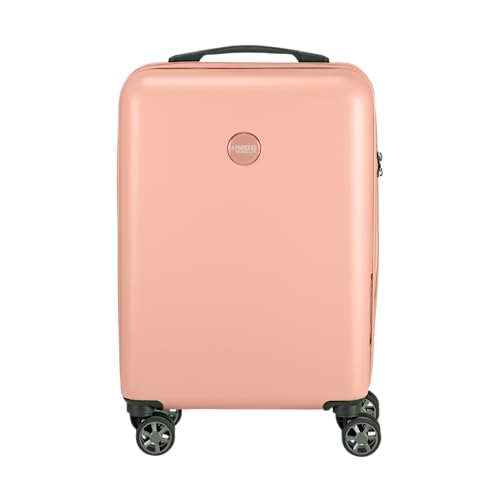 Princess Traveller PT01 Deluxe – wyprodukowano z materiałów pochodzących z recyklingu – 7 kolorów i 3 rozmiary – 4 podwójne kółka obrotowe – wpuszczany zamek TSA, Peony Pink, Händgepack, Twarde etui