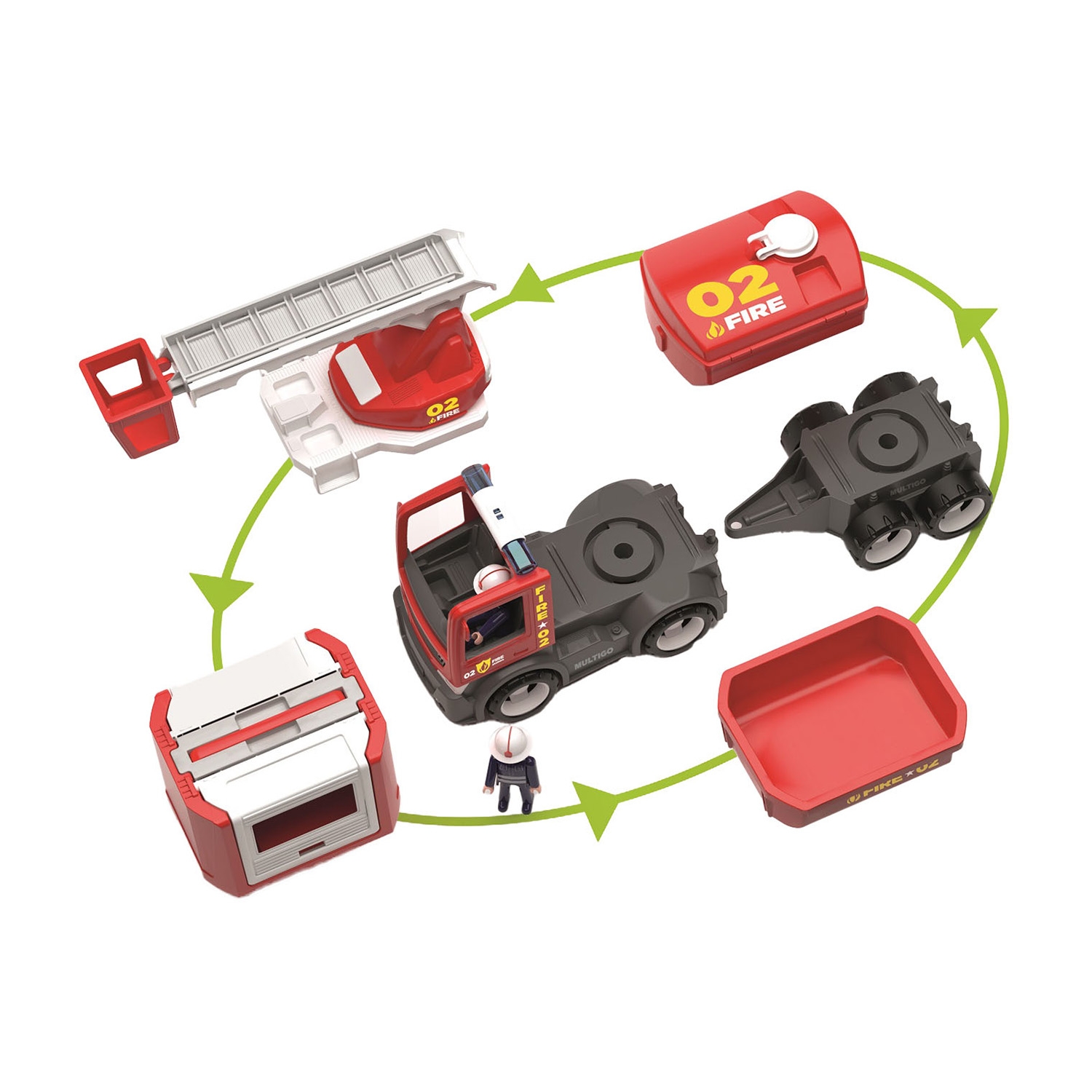 Zestaw straż pożarna Efko Multigo, czerwony