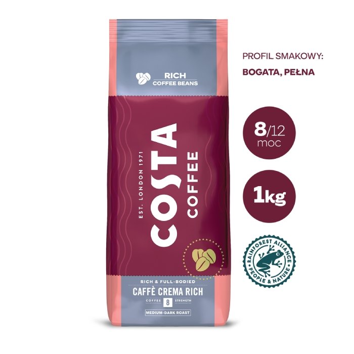 Kawa ziarnista Costa Coffee Caffe Crema RICH 1KG