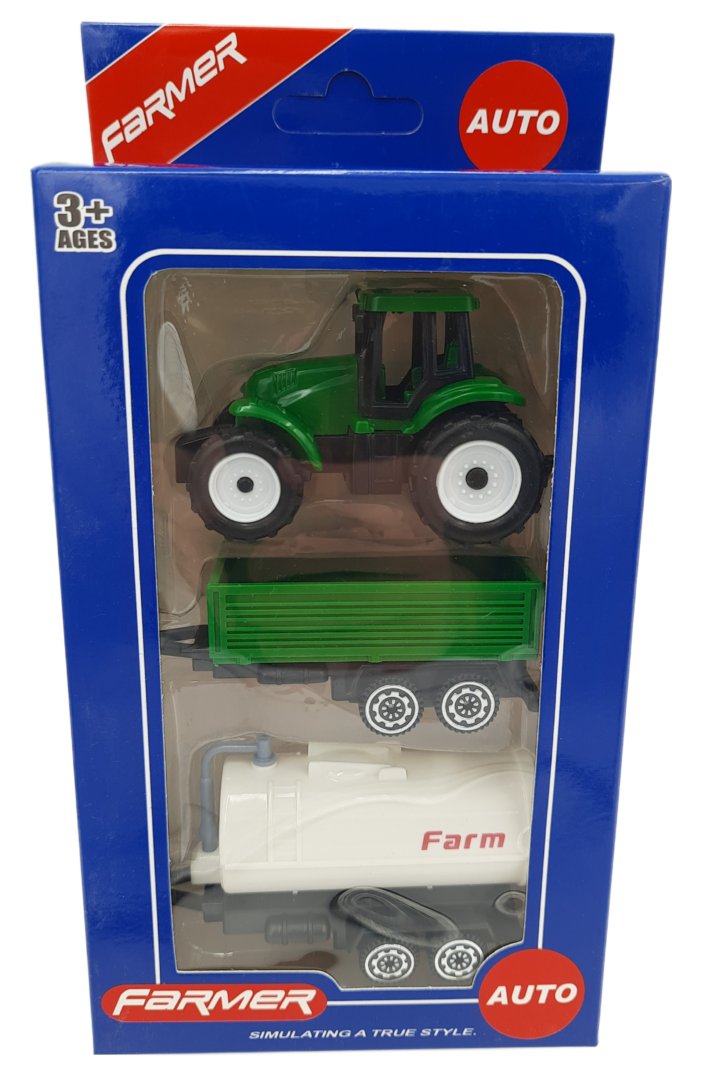 Ciągnik traktor zabawkowy 2 przyczepy dla dzieci
