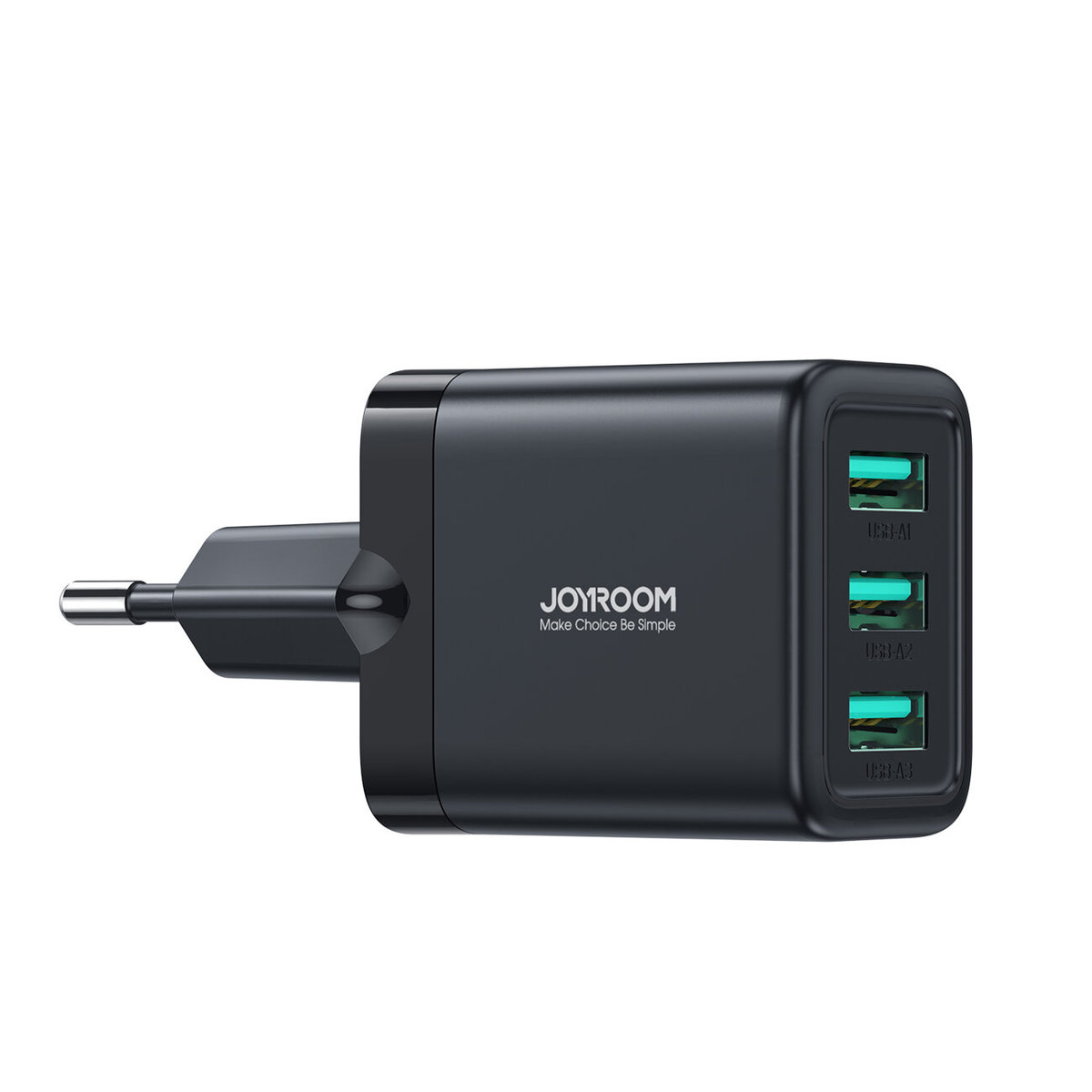 Фото - Зарядний пристрій Joyroom Ładowarka sieciowa 3x USB-A 17W 3.4A czarna 