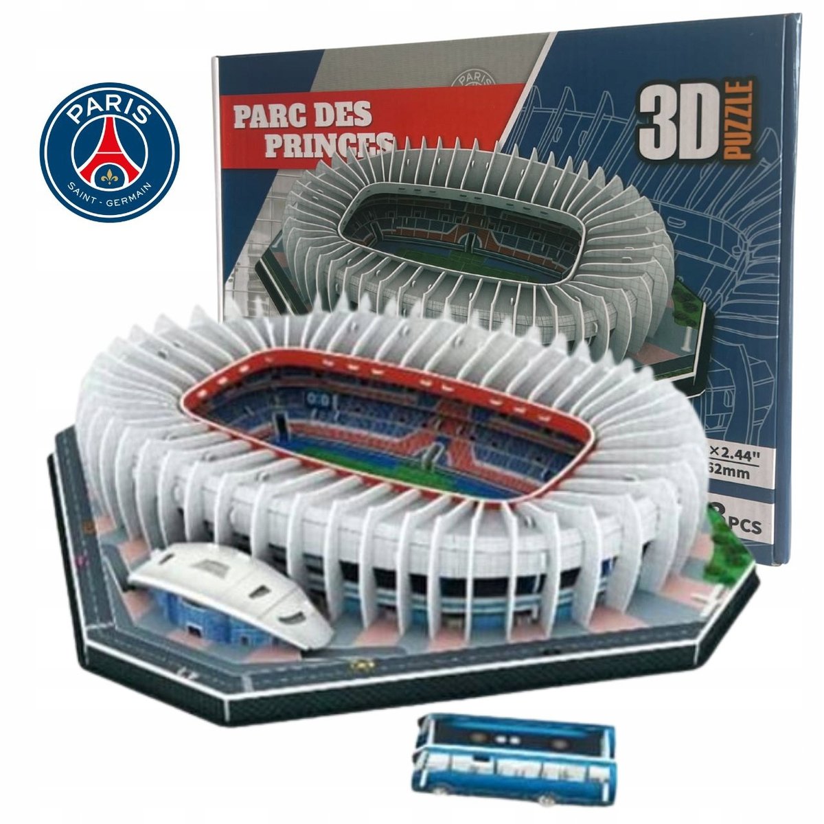 Puzzle 3D Stadion Piłkarski Psg Paris Saint Germain Parc Des Princes 123El