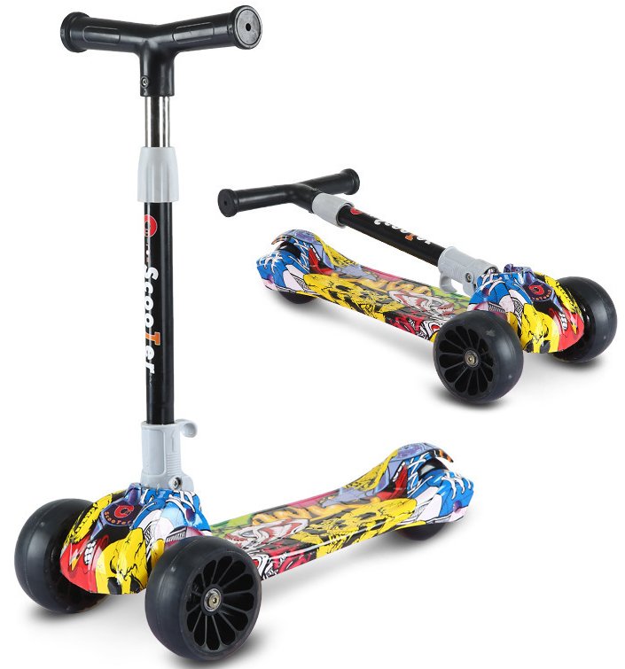 HULAJNOGA TRÓJKOŁOWA BALANSOWA DLA DZIECI SKŁADANA ŚWIECĄCĄ LED GUMOWE KOŁA