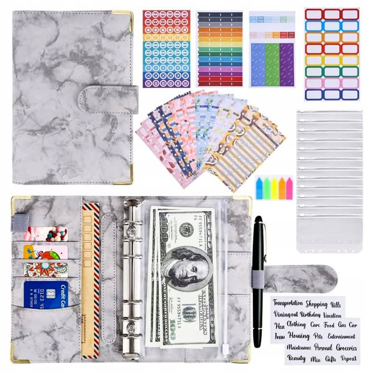 Planer Budżetowy Finansowy Segregator Budżetu Oszczędnik A6 31 Elementów