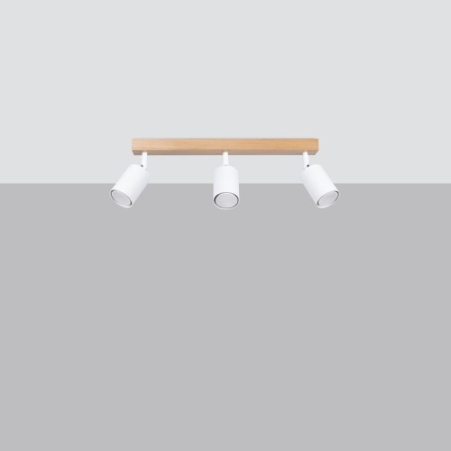 Verdo lampa sufitowa (spot) 3xGU10 biały/jasne drewno SL.1288