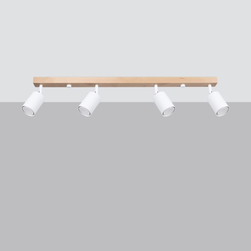 Verdo lampa sufitowa (spot) 4xGU10 biała/jasne drewno SL.1289