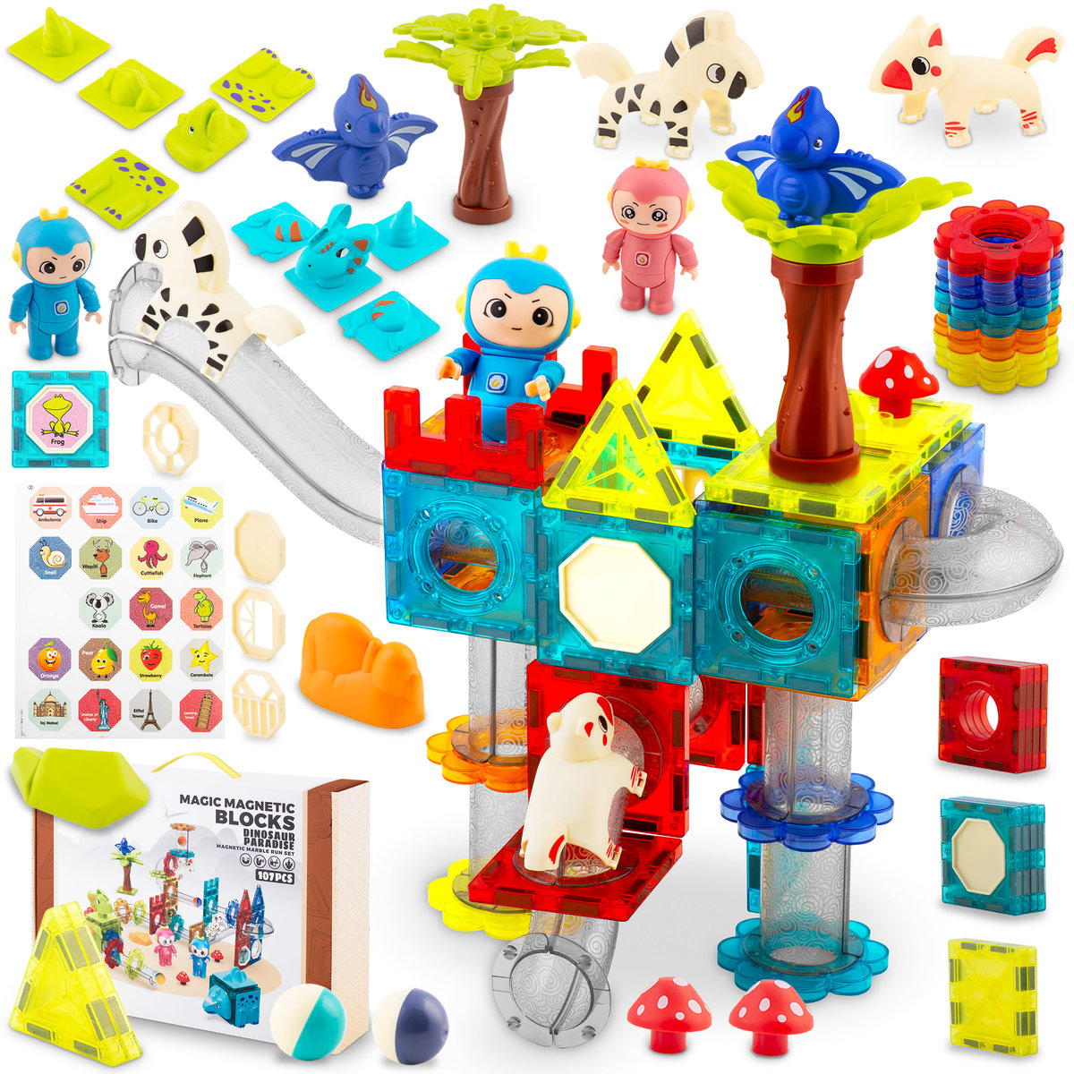 Klocki Magnetyczne 3D Dla Dzieci Ricokids, Konstrukcyjne, Edukacyjne, Duży Zestaw