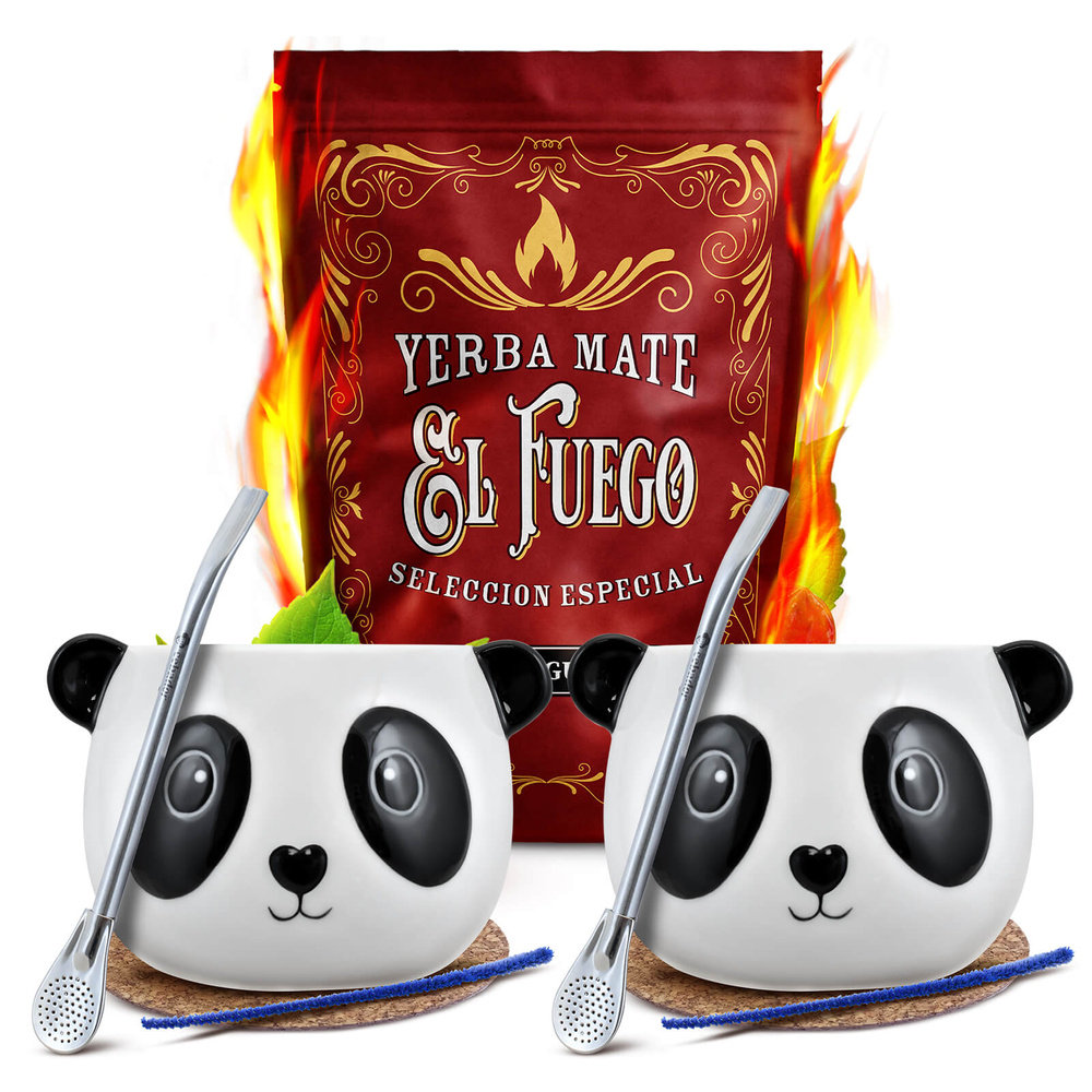 Zestaw STARTOWY DLA DWOJGA Yerba Mate El Fuego Energia tykwa bombilla 500g 0,5kg