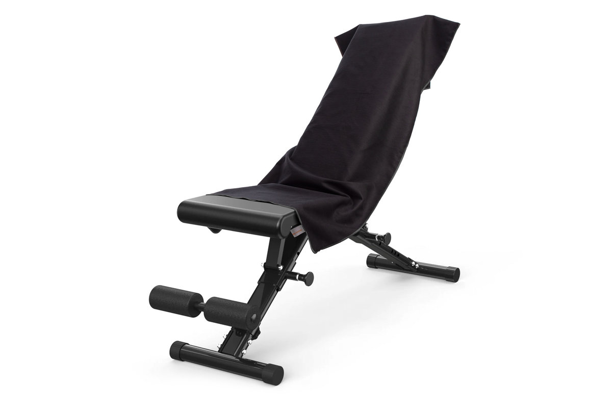 Ręcznik Szybkoschnący Z Mikrofibry 210 G/M2 50X100 Czarny Z Zakładką Na Ławkę, Nić Czarna Na Siłownię, Basen, Plażę/Meder