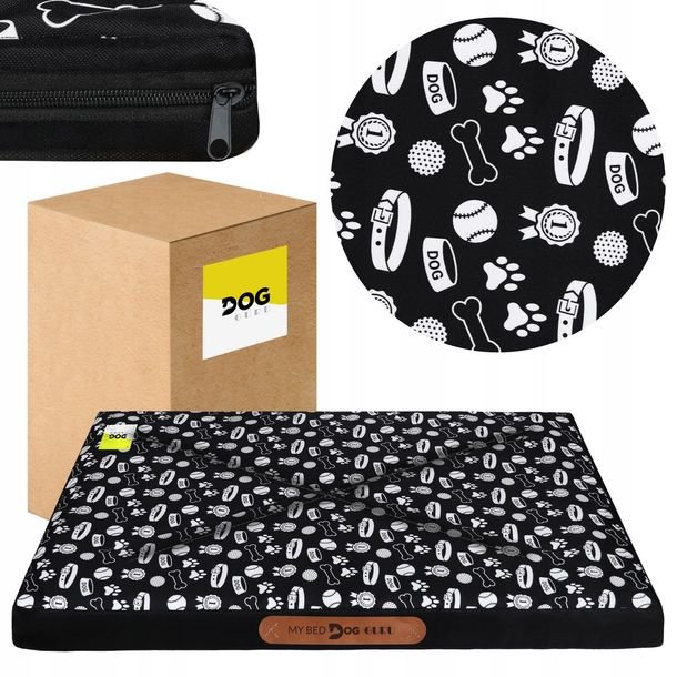 Legowisko Dla Psa 120X70X5 Cm Wodoodporne Duże Xxl Materac Z Zamkiem - Czarny Happy Pets