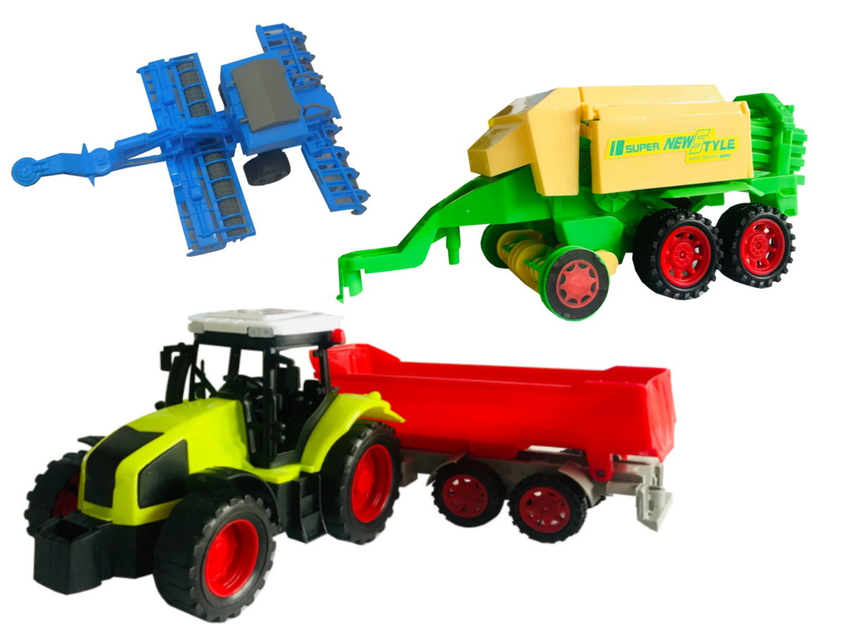 Traktor Ciągnik Siewnik 3 Przyczepy Wywrotka Przyczepa Do Siana
