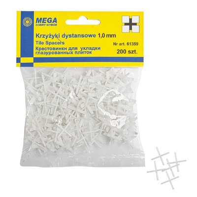 MEGA KRZYŻYKI DYSTANSOWE DO GLAZURY 1MM 61359_KRZYZ_GLAZ_1