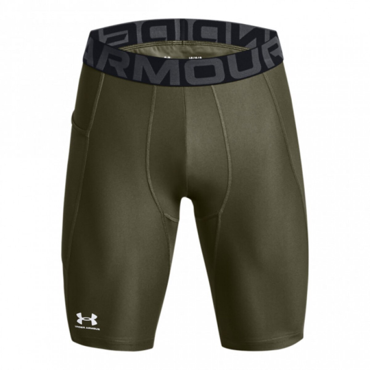 Męskie spodenki treningowe Under Armour HeatGear Pocket Long Shorts - khaki - UNDER ARMOUR