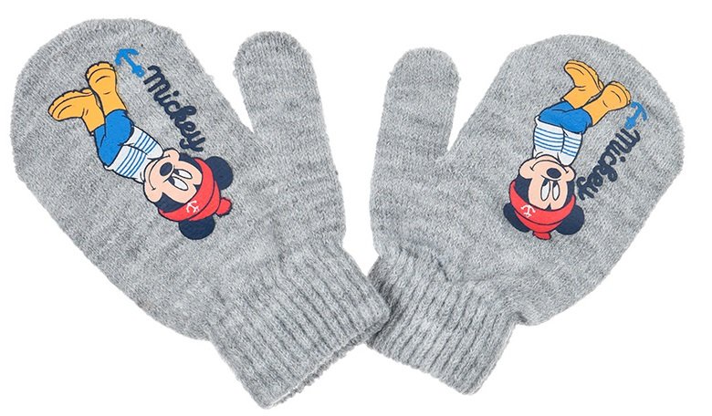 Szare rękawiczki niemowlęce Mickey Mouse
