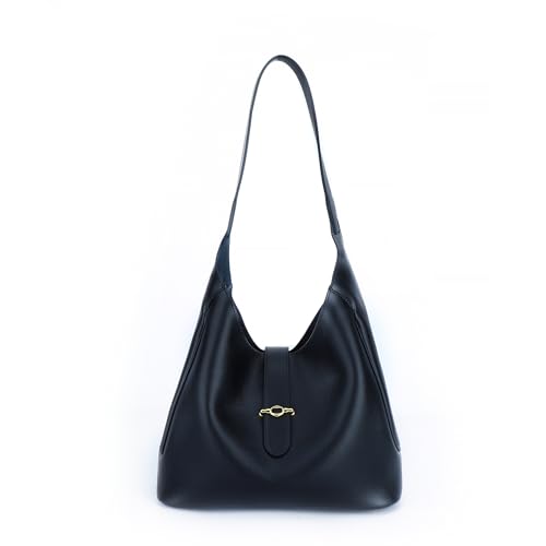 Carlheim Women's Totebags Statement Genuine Leather, Black, czarny, Rozmiar uniwersalny, Minimalistyczny
