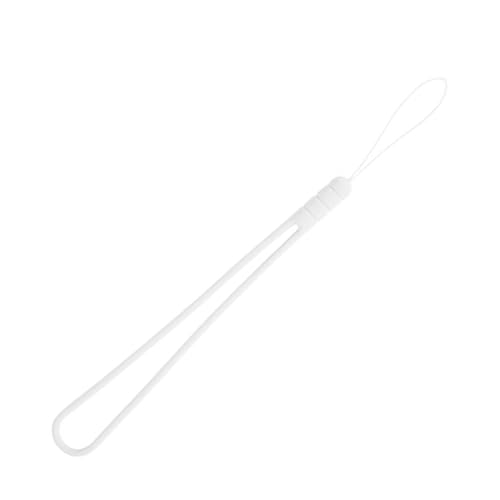 Silikonowy pasek na nadgarstek do telefonu komórkowego, kolorowa smycz, trwały, elastyczny pasek do telefonu komórkowego, breloczek do kluczy, portfel, mini kamer, odznaka, MP3, MP4, biały