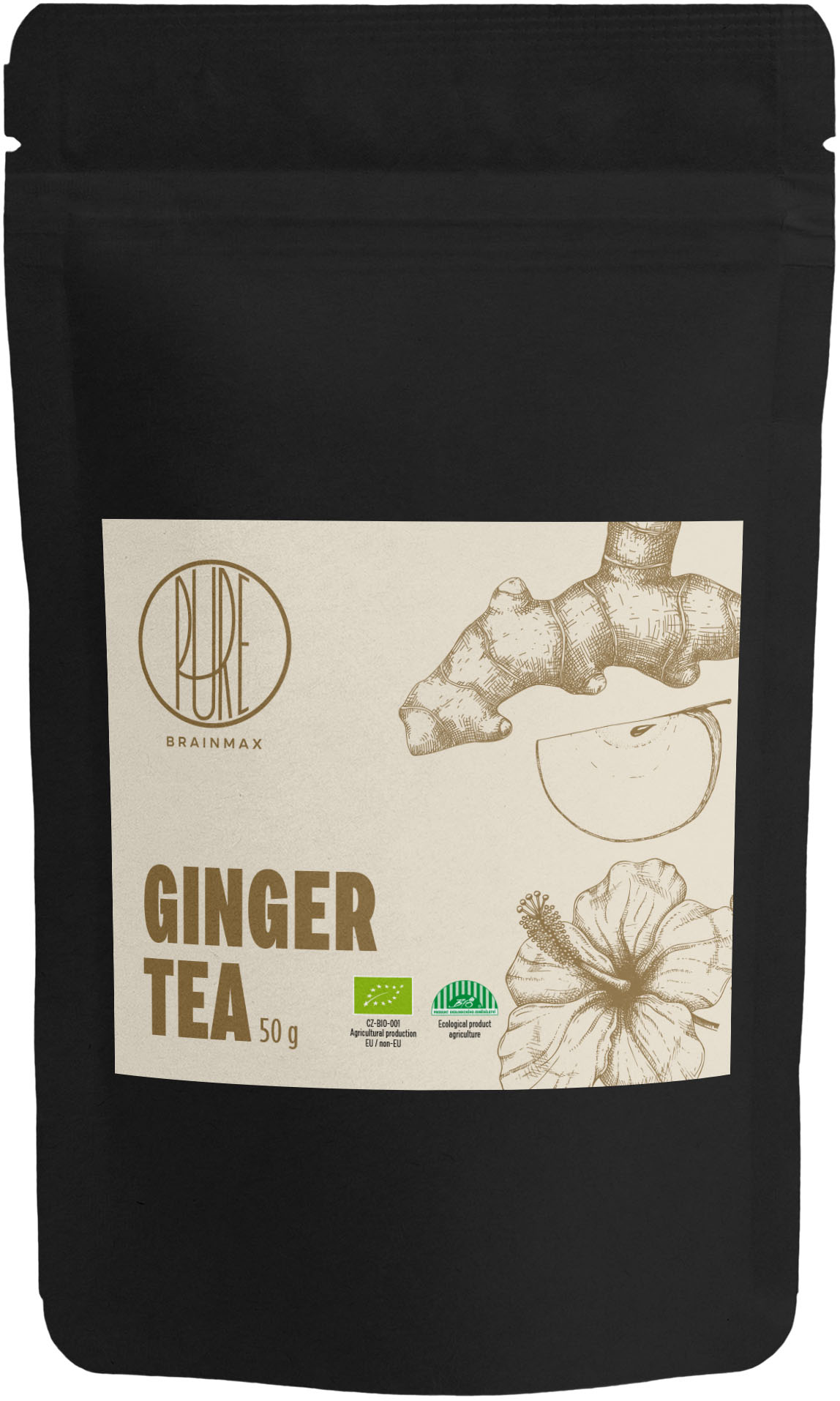 BrainMax Pure Ginger Tea, herbata imbirowa, BIO, 50 g Objętość: 50 g
