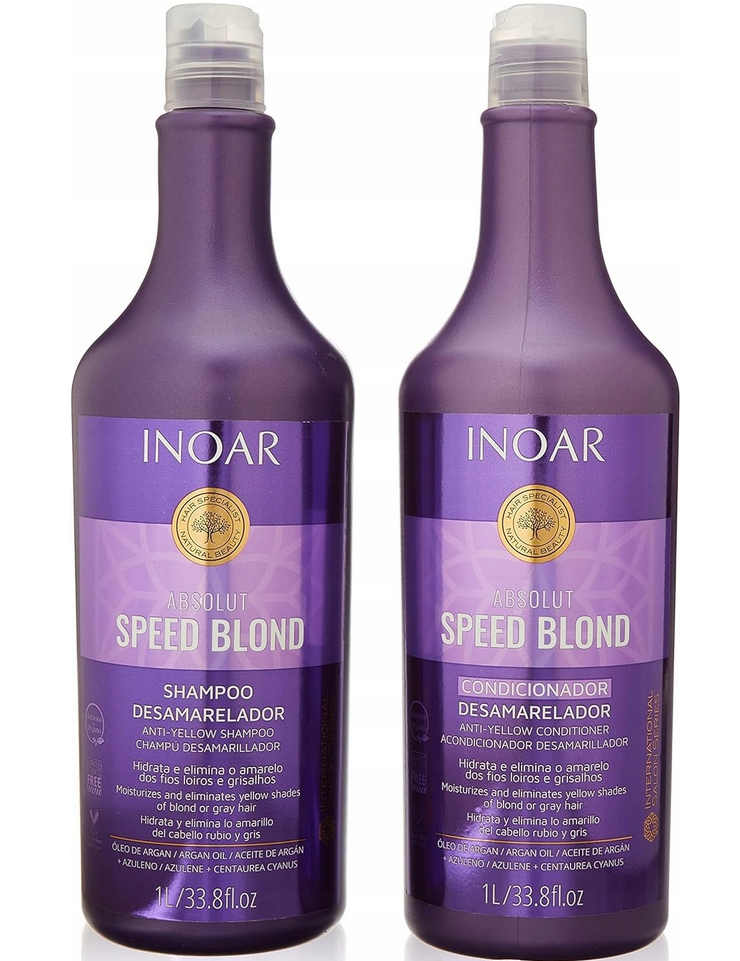 Inoar Duo Speed Blond Szampon1000ml+Odżywka1000ml