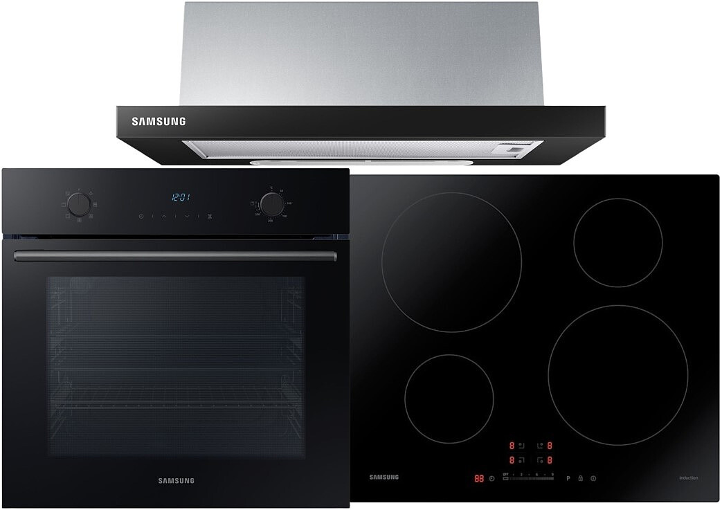 Zestaw AGD do zabudowy Samsung Piekarnik NV68A1145CK + Płyta indukcyjna NZ64H37070K + Okap NK24M1030IB