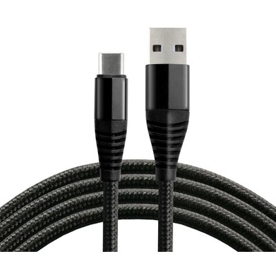 everActive Kabel przewód pleciony USB USB-C Typ-C everActive CBB-1CHB 100cm z obsługą szybkiego ładowania do 5A czarny CBB-1CHB