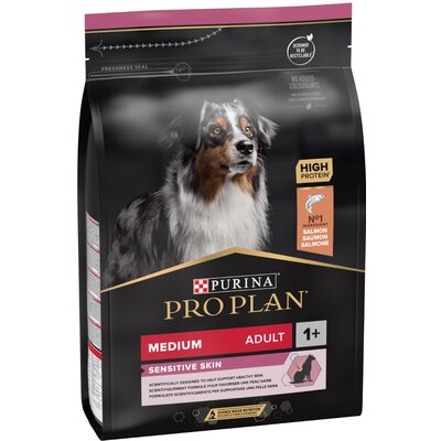 Purina Pro Plan Dog sucha karma dla psa, wrażliwa skin, z optyką, bogactwo łososia, średni Adult, worek, 3 kg 12272211